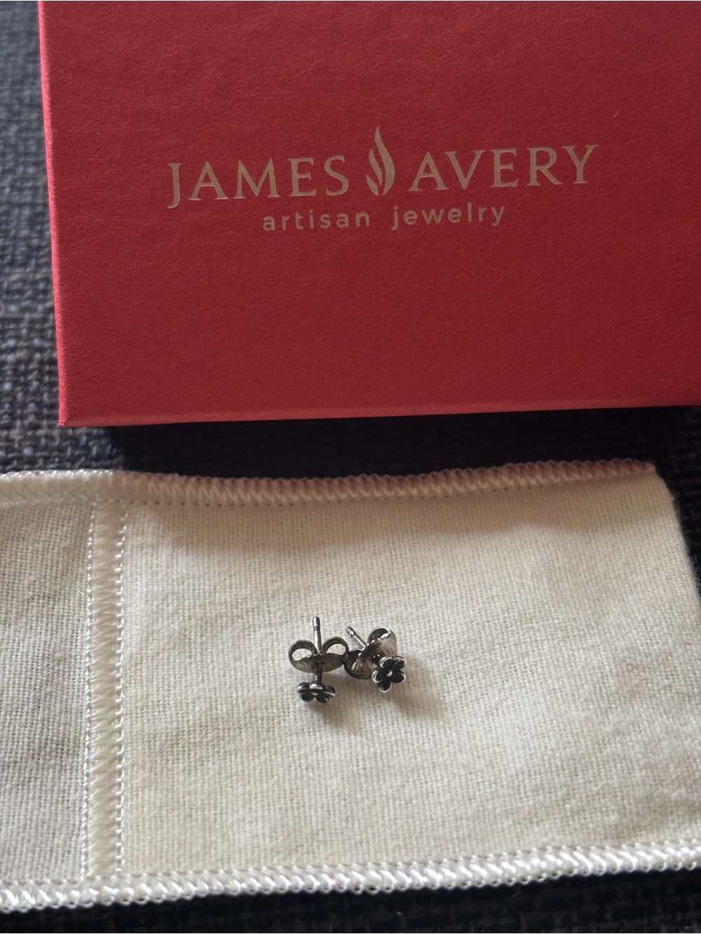 RARE RETIRED James Avery Sterling Silver Floral Matching Ring & Earring Set - Picture 5 of 10